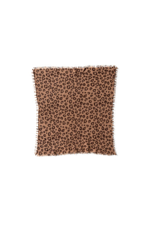 Felix LEO Schal in Mocca Mousse & Chocolate Plum – Leopardenmuster Kaschmirtuch von WARM ME