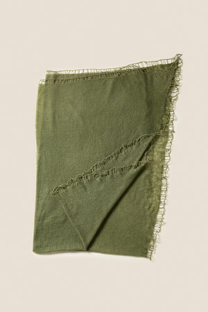 Nomad Scarf Flat Dye in Epsom and Mayfly – cashmere scarf by WARM ME