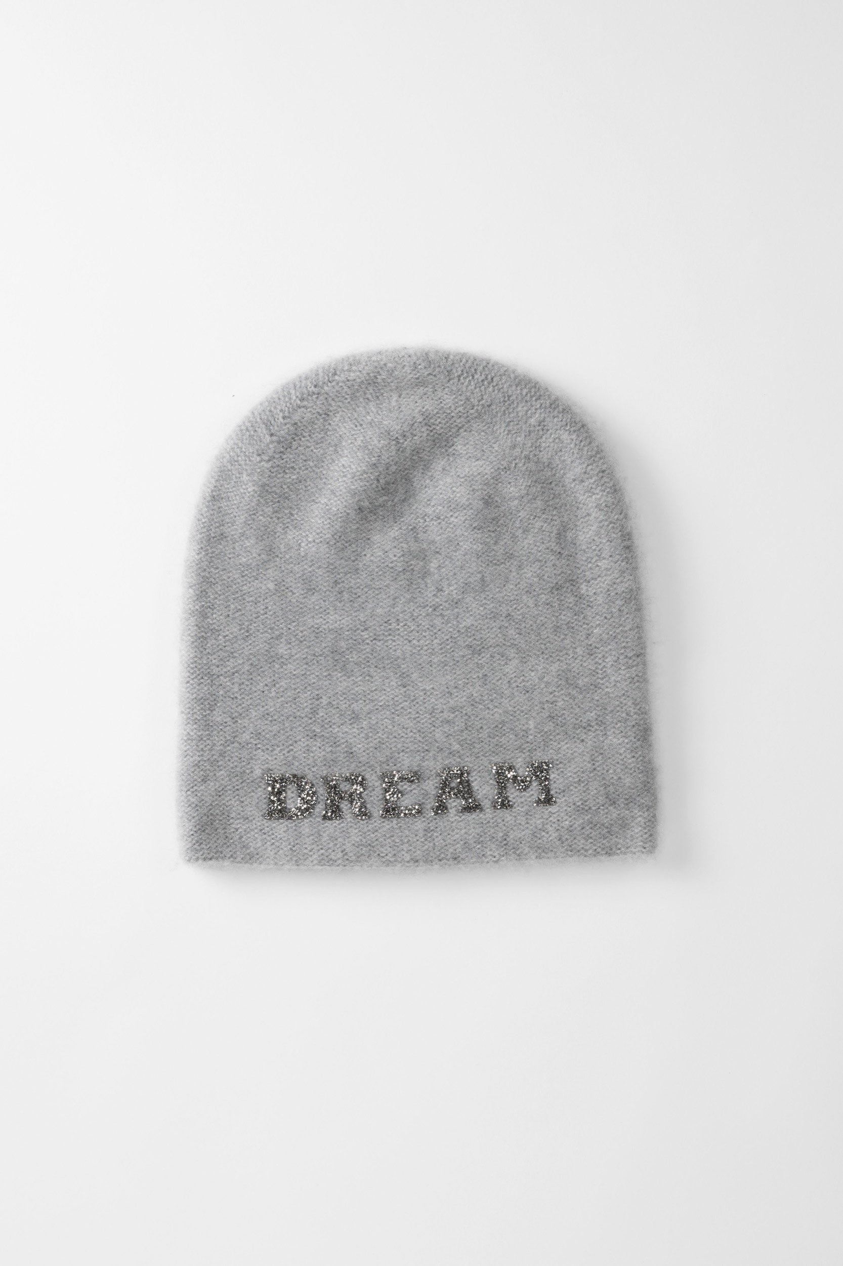 Oslo Dream Mütze in Medium Grey mit Kristallen – WARM ME Kaschmir