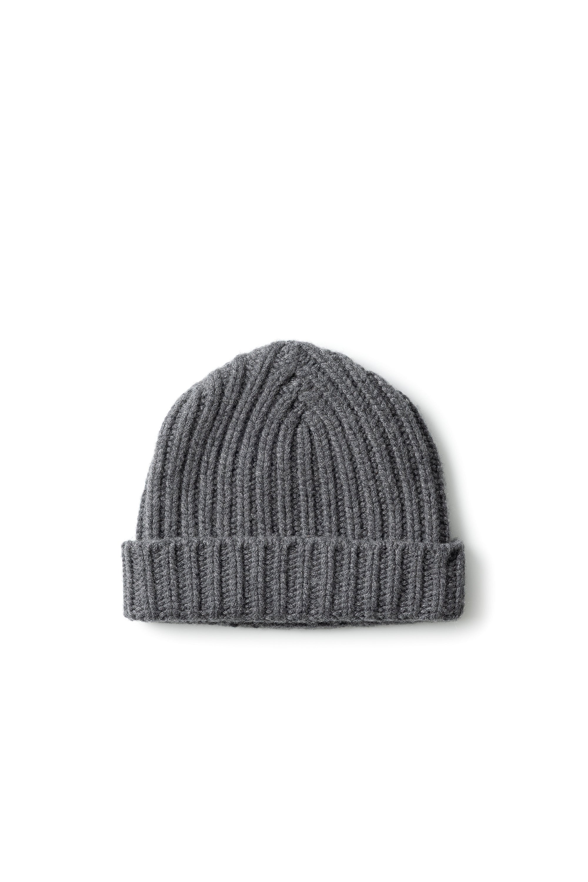Alex Mütze in Dark Grey Melange – chunky Kaschmir Beanie von WARM ME
