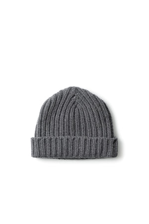 Alex Mütze in Dark Grey Melange – chunky Kaschmir Beanie von WARM ME