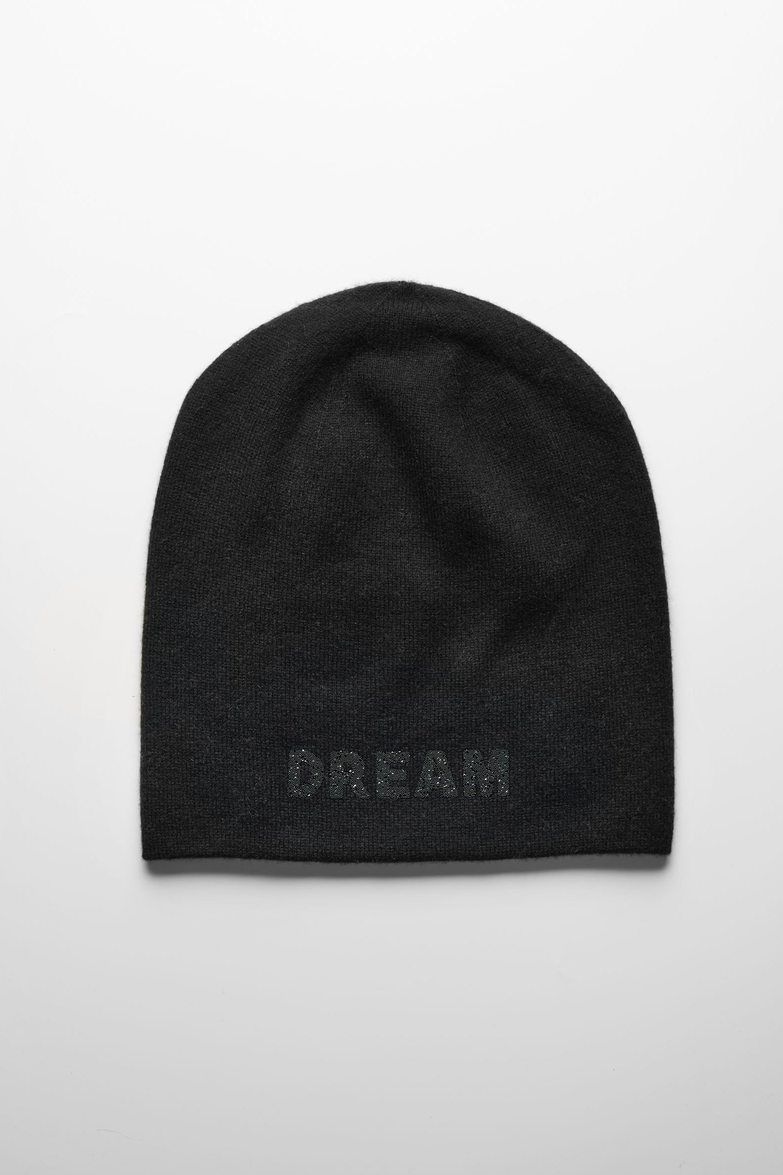 Damian DREAM Mütze in Schwarz mit Kristallen – WARM ME Kaschmir