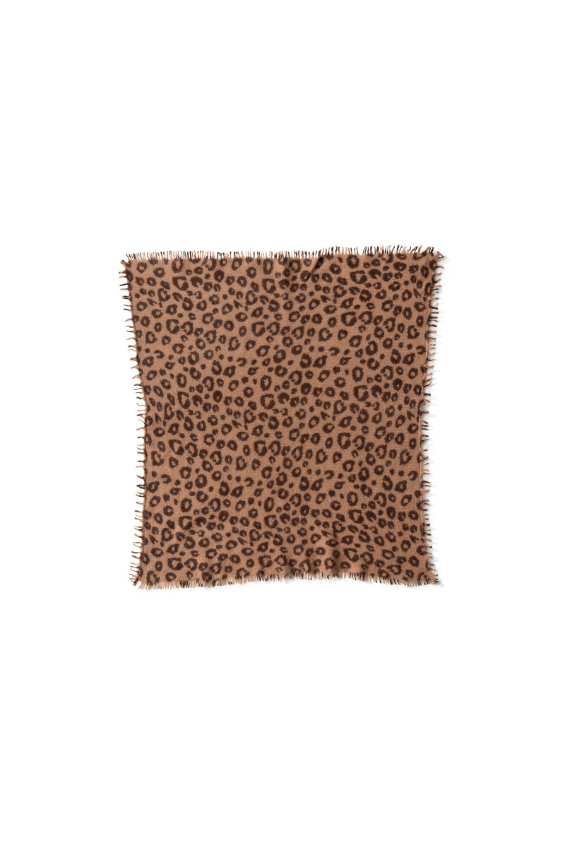 Felix LEO Scarf in Mocca Mousse & Chocolate Plum – leopard print cashmere scarf by WARM ME