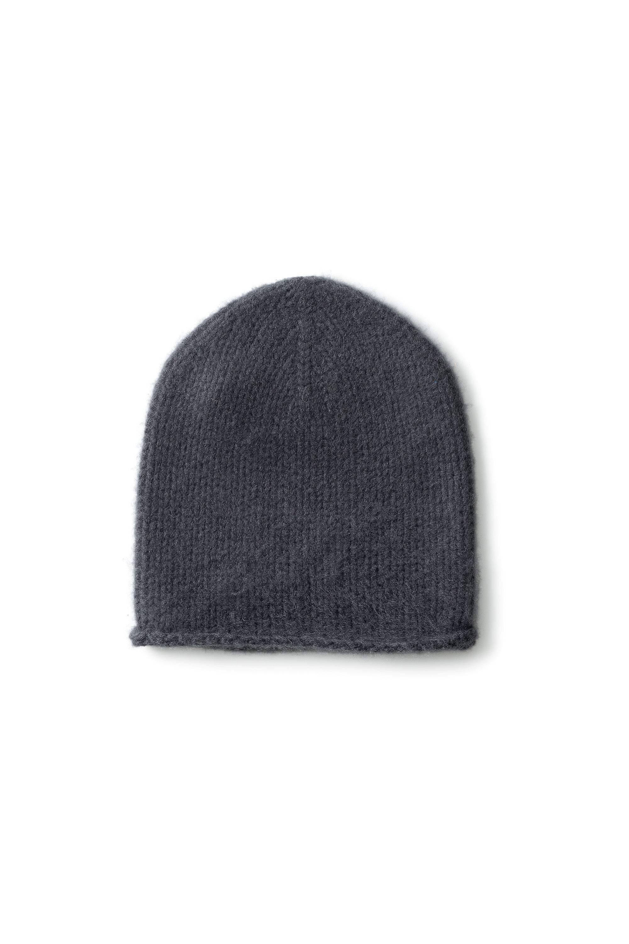 Lotti Mütze in Anthracite – fein gerippte Kaschmir Beanie von WARM ME