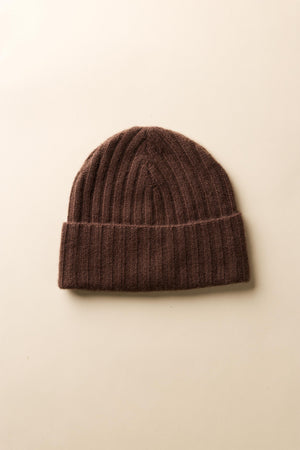 Popeye Mütze in French Roast Produktansicht – WARM ME Kaschmir Beanie