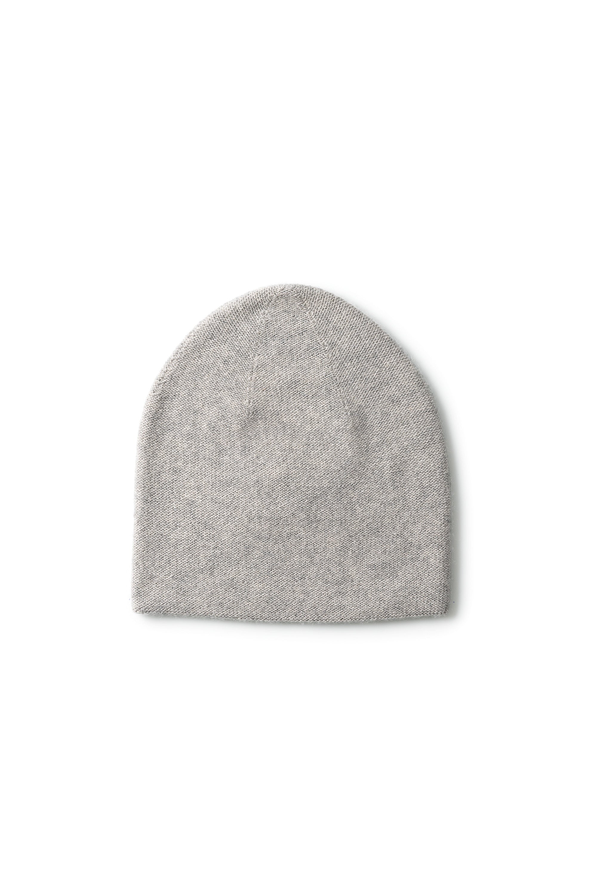 Simplex Mütze in Light Grey Melange – schlanke Kaschmir Beanie von WARM ME