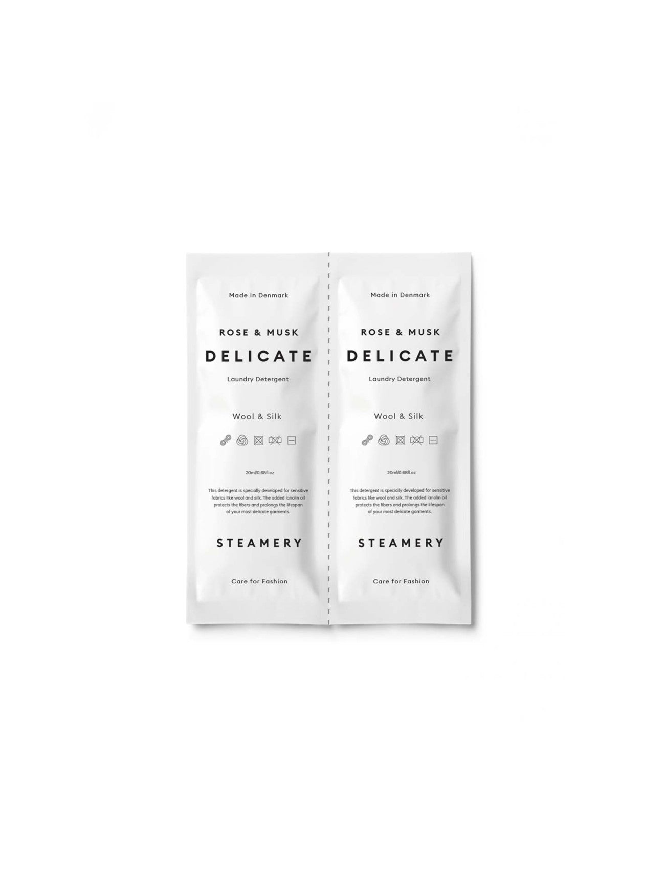 Steamery Feinwaschmittel 2x20 ml Reisegröße – Kaschmir-Pflege von WARM ME